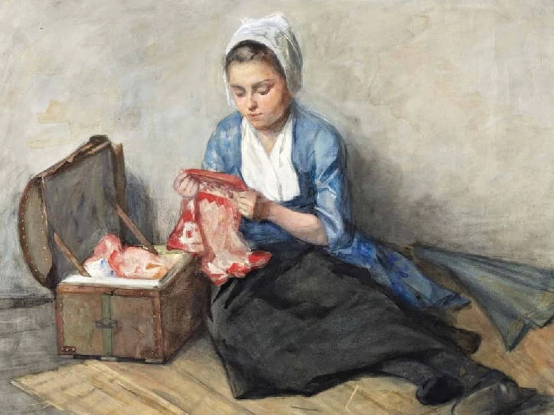 1848-Johanna Elisabeth Repelius - Ragazza con la valigia